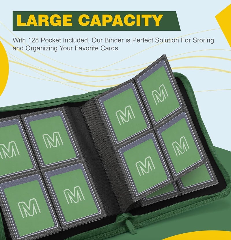 MOSLA Toploader Binder,4-Pocket Side Load Trading Card Album, Holds 128 Cards with Double-Sided Pockets for MTG, Sports Cards, Top Loader Storage - Image 2
